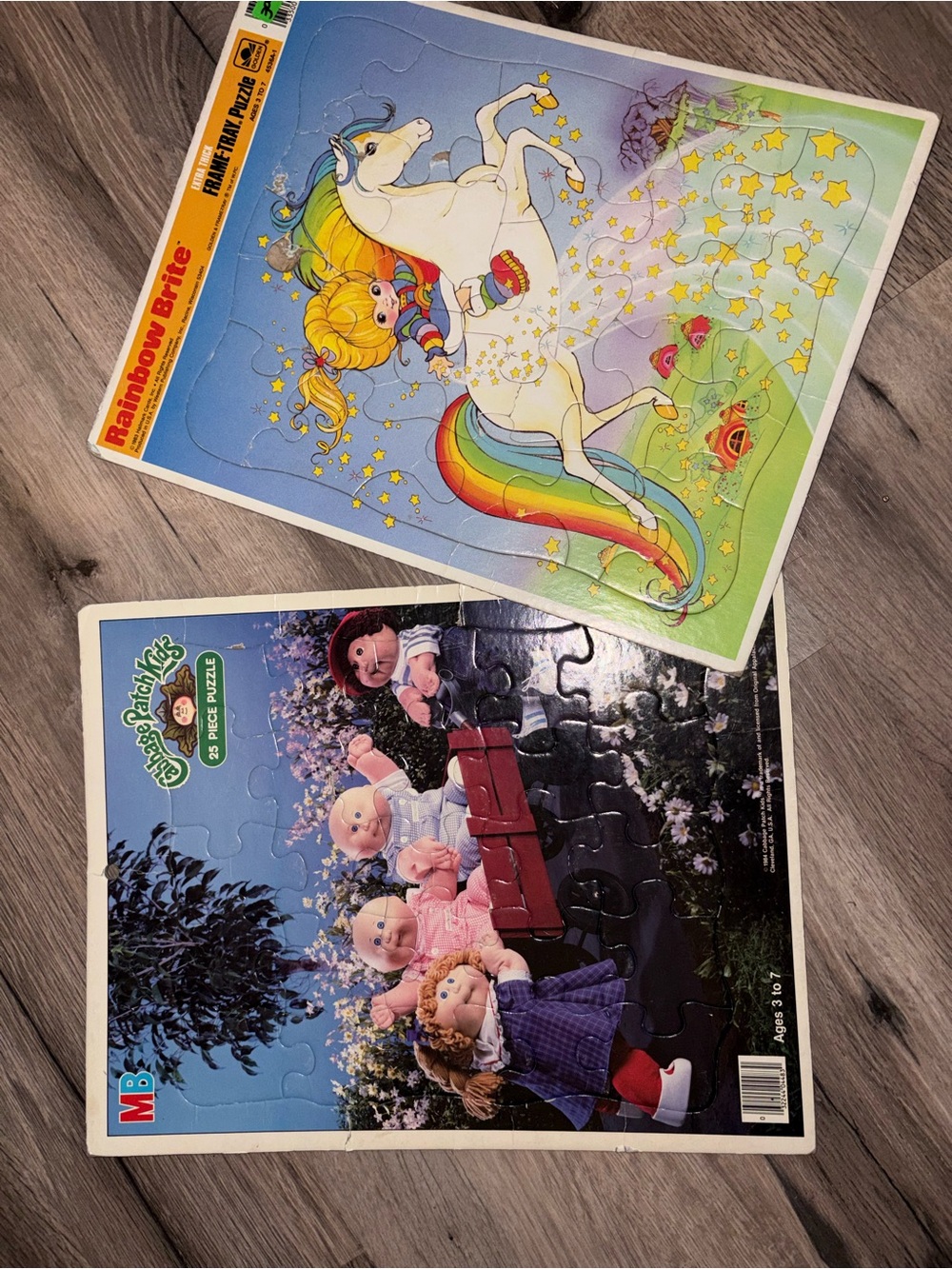 Vintage Board Puzzles Cabbage Patch Kids and Rainbow Brite